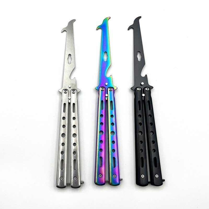 o1cn01xoz2vl1riwbuxpc3j-2214335175608-0-cib-1-jpg-6 Full Steel Balisong Trainer - Unsharpened Practice Model