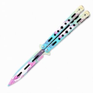 Butterfly knife CSGO butterfly knife unsharpened all-steel butterfly knife sling knife folding knife butterfly knife trainer practice knife